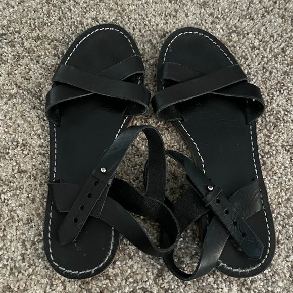 Madewell Shoes - Madewell Boardwalk Criss Cross Black Flat Sandal (Free with Bundle)
